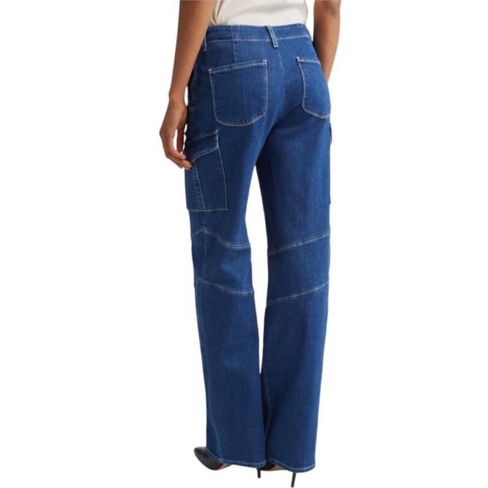 L’AGENCE Brooklyn Wide Leg Cargo Jean Barca Blue 28 High Rise Y2K Denim USA Made - Picture 7 of 15